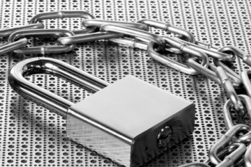lock & chain on steel