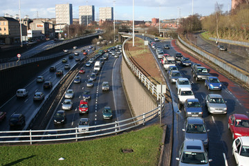 urban motorway at rush hour