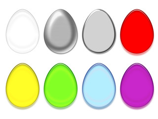 easter eggs colored silhouettes, isolated