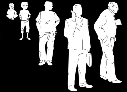 a man's life evolution silhouettes