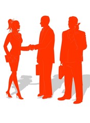 silhouettes about business partnership
