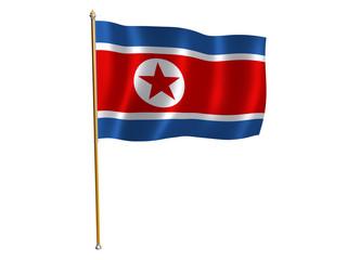 korea dpr silk flag