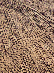 tire tracks in sand