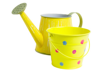 watering can and bucket