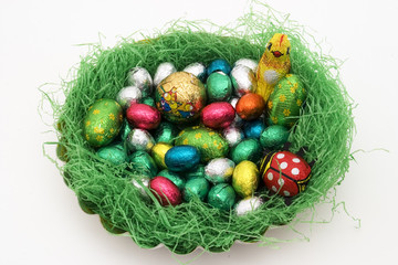 Fototapeta na wymiar kolorowe Wielkanocny koszyk