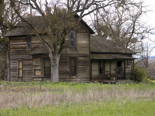 old run-down farm house