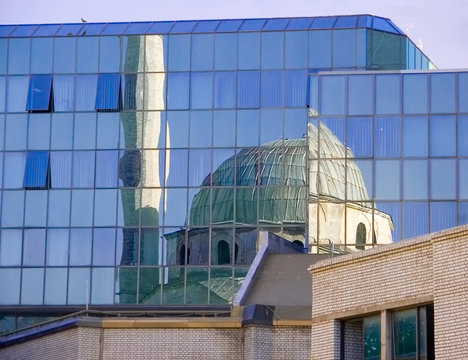 reflection of a mosque