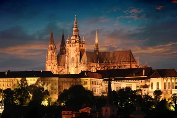 Crédence en verre imprimé Prague Prague dans la nuit