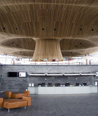 foyer of the new welsh national assembly building.