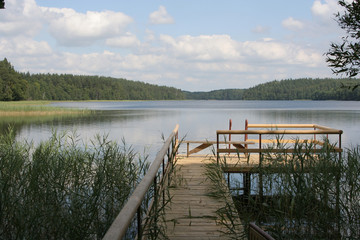near the lake