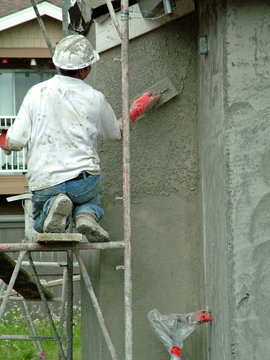 stucco worker, construction, man