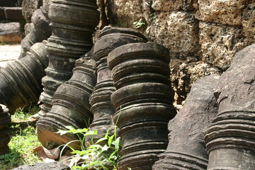carved stone columns