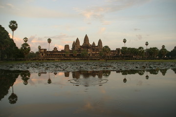 ripple on the water at angkor