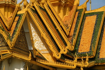 tiled roof of the silver pagoda