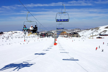 ski slopes of pradollano ski resort in spain