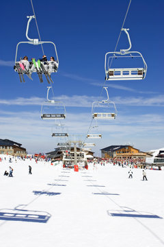 ski slopes of pradollano ski resort in spain
