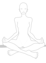 hatha yoga silhouette on white