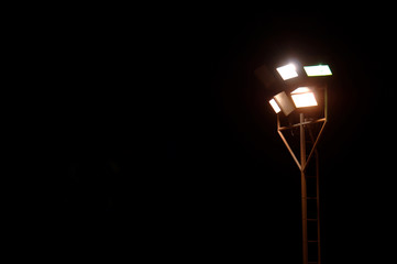 light stand at sports field