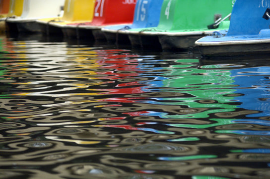 paddle boat reflections