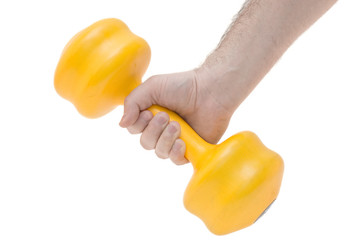 hand holding weights