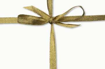 golden isolated ribbon with clipping path