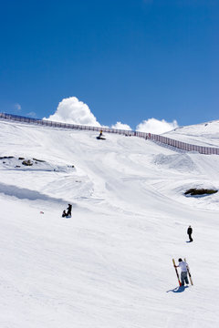 ski slopes of pradollano ski resort in spain