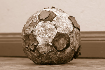 tatty old soccer ball