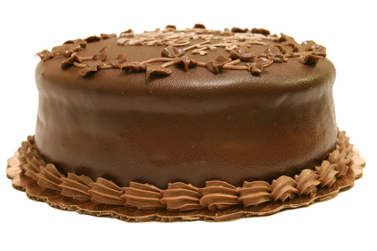chocolate fudge cake isolated