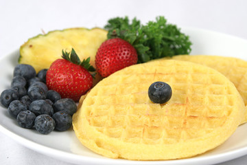 waffles & fruit closeup