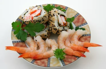 Printed kitchen splashbacks Sea Food seafood plate