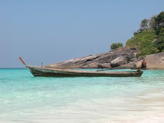 longtail boat at similan island