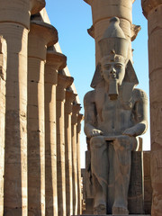 pharaoh watches over luxor temple, egypt