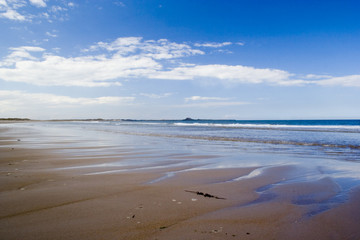 beautiful views across deserted ross sands beach towards lindisf