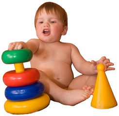baby boy playing with pyramid 4