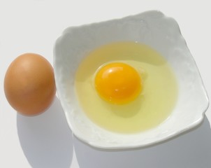 two hen eggs