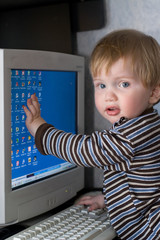computer and child