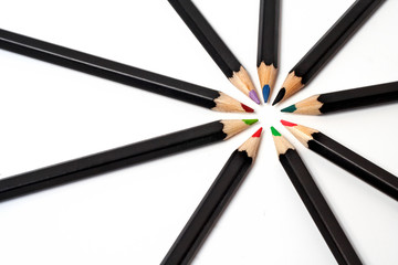 colored school pencils