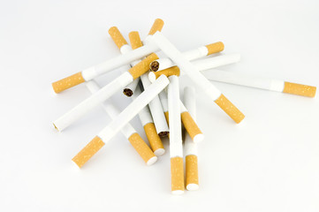bunch of cigarettes, over white