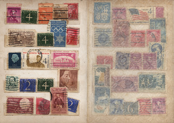 stamp album pages set