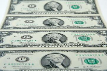 sheet of two-dollar bills