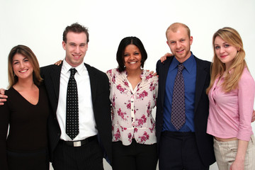 young business team - 5 people