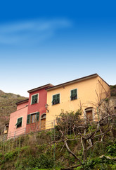 Fototapeta na wymiar 3 homes in the italian cinque terre
