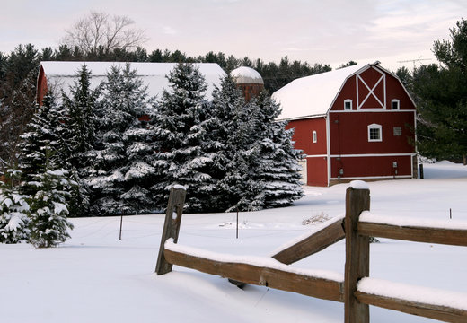 winter farm scene