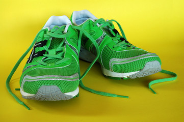 chaussures vertes pour le running