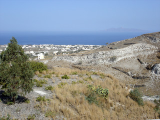 blick über santorin