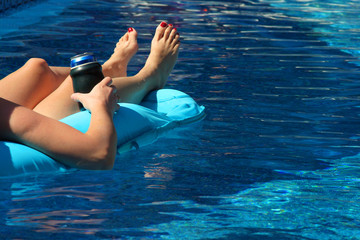 floating in pool