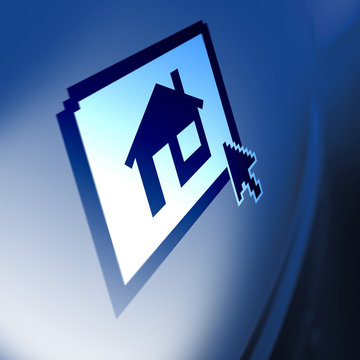 computer screen property house icon