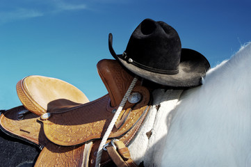 hat and saddle