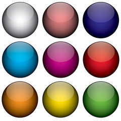 nine colorful 3d orbs