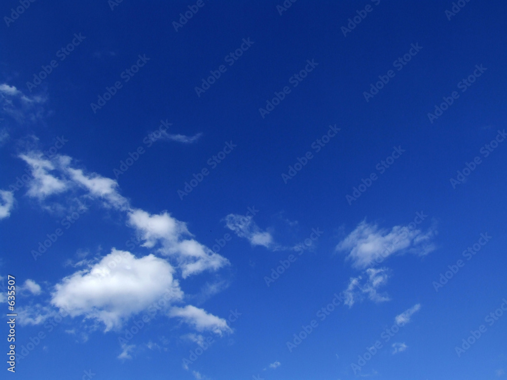 Wall mural blue sky with white clouds